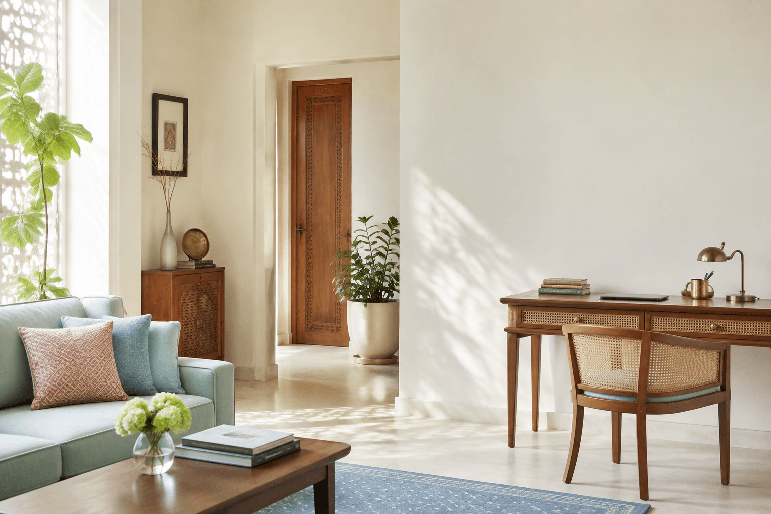 Contemporary Indian living and study space